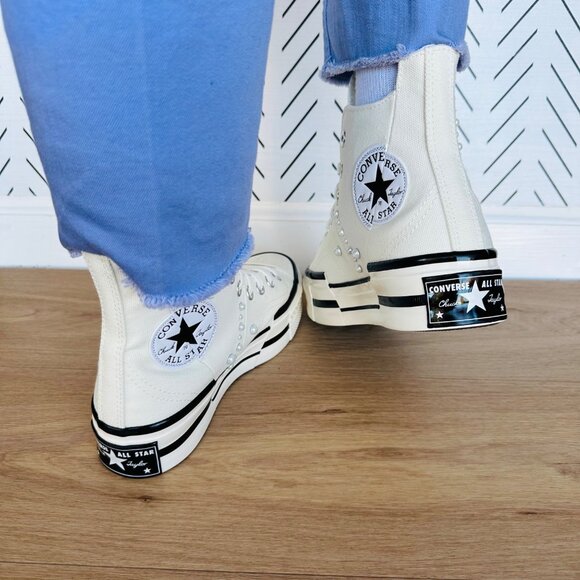 ❤️CONVERSE Chuck 70 Plus Hi Gems 9 Women's Platform Shoes Pearls Sneaker A10287C - Picture 6 of 12